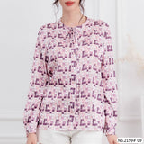 Maristar : No.2159 เสื้อแขนยาวพิมพ์ลาย | Printed Long Sleeve Blouse