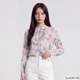 Vertier : No.81097 เสื้อแขนยาวพิมพ์ลาย | Printed Long Sleeve Blouse