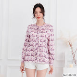 Maristar : No.2159 เสื้อแขนยาวพิมพ์ลาย | Printed Long Sleeve Blouse