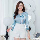 Maristar : No.2131 เสื้อแขนยาวพิมพ์ลาย | Printed Long Sleeve Blouse