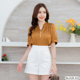 Maristar : No.2125 เสื้อแขนสั้นสีพื้น | Solid Short Sleeve Blouse