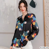 Maristar : No.2160 เสื้อแขนยาวพิมพ์ลาย | Printed Long Sleeve Blouse