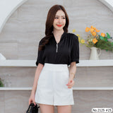 Maristar : No.2125 เสื้อแขนสั้นสีพื้น | Solid Short Sleeve Blouse