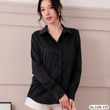 Maristar : No.2166 เสื้อแขนยาวสีพื้น | Solid Long Sleeve Blouse