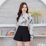 Maristar : No.2127 เสื้อแขนยาวพิมพ์ลาย | Printed Long Sleeve Blouse