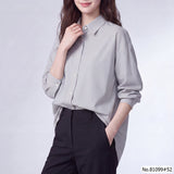 Vertier : No.81099 เสื้อแขนยาวพิมพ์ลาย | Printed Long Sleeve Blouse