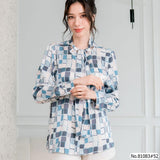 Vertier : No.81083 เสื้อแขนยาวพิมพ์ลาย | Printed Long Sleeve Blouse