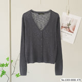 Vertier : No.1303-0006 เสื้อแขนยาวสีพื้น | Solid Long Sleeve Blouse