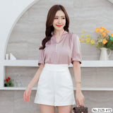 Maristar : No.2125 เสื้อแขนสั้นสีพื้น | Solid Short Sleeve Blouse