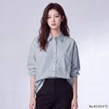 Vertier : No.81101 เสื้อแขนยาวสีพื้น | Solid Long Sleeve Blouse
