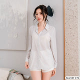 Maristar : No.2157 เสื้อแขนยาวพิมพ์ลาย | Printed Long Sleeve Blouse