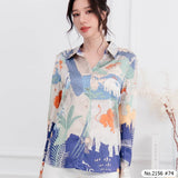 Maristar : No.2156 เสื้อแขนยาวพิมพ์ลาย | Printed Long Sleeve Blouse