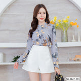 Maristar : No.2127 เสื้อแขนยาวพิมพ์ลาย | Printed Long Sleeve Blouse