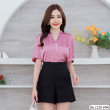 Maristar : No.2125 เสื้อแขนสั้นสีพื้น | Solid Short Sleeve Blouse