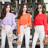 Maristar : No.1966 เสื้อแขนยาวสีพื้น | Solid Long Sleeve Blouse