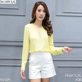 Miss Daisy : No.1609 เสื้อแขนยาวสีพื้น | Solid Long Sleeve Blouse