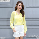 Miss Daisy : No.1603 เสื้อแขนยาวสีพื้น | Solid Long Sleeve Blouse