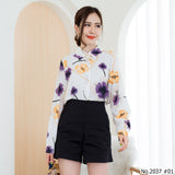 Miss Daisy : No.2037 เสื้อแขนยาวพิมพ์ลาย | Printed Long Sleeve Blouse