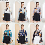 Maristar : No.2053 เสื้อแขนยาวพิมพ์ลาย | Printed Long Sleeve Blouse
