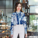 Maristar : No.2025 เสื้อแขนยาวพิมพ์ลาย | Printed Long Sleeve Blouse