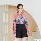 Maristar : No.2073 เสื้อแขนยาวพิมพ์ลาย | Printed Long Sleeve Blouse