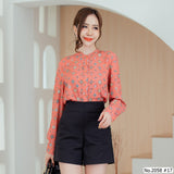 Miss Daisy : No.2058 เสื้อแขนยาวพิมพ์ลาย | Printed Long Sleeve Blouse