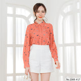 Miss Daisy : No.2069 เสื้อแขนยาวพิมพ์ลาย | Printed Long Sleeve Blouse