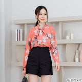 Miss Daisy : No.2070 เสื้อแขนยาวพิมพ์ลาย | Printed Long Sleeve Blouse