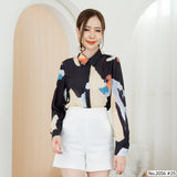 Maristar : No.2056 เสื้อแขนยาวพิมพ์ลาย | Printed Long Sleeve Blouse