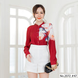 Maristar : No.2072 เสื้อแขนยาวพิมพ์ลาย | Printed Long Sleeve Blouse
