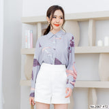 Miss Daisy : No.2067 เสื้อแขนยาวพิมพ์ลาย | Printed Long Sleeve Blouse