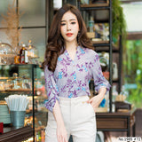 Maristar : No.1985 เสื้อแขนยาวพิมพ์ลาย | Printed Long Sleeve Blouse