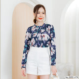 Miss Daisy : No.2055 เสื้อแขนยาวพิมพ์ลาย | Printed Long Sleeve Blouse