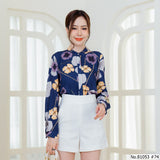 Vertier : No.81053 เสื้อแขนยาวพิมพ์ลาย | Printed Long Sleeve Blouse