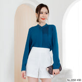 Miss Daisy : No.2050 เสื้อแขนยาวสีพื้น | Solid Long Sleeve Blouse