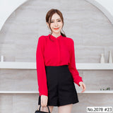 Maristar : No.2078 เสื้อแขนยาวสีพื้น | Solid Long Sleeve Blouse