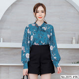 Maristar : No.2075 เสื้อแขนยาวพิมพ์ลาย | Printed Long Sleeve Blouse