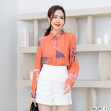 Miss Daisy : No.2067 เสื้อแขนยาวพิมพ์ลาย | Printed Long Sleeve Blouse