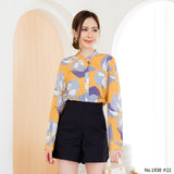 Maristar : No.1938 เสื้อแขนยาวพิมพ์ลาย | Printed Long Sleeve Blouse