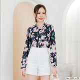 Miss Daisy : No.2055 เสื้อแขนยาวพิมพ์ลาย | Printed Long Sleeve Blouse