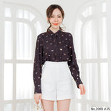 Miss Daisy : No.2069 เสื้อแขนยาวพิมพ์ลาย | Printed Long Sleeve Blouse