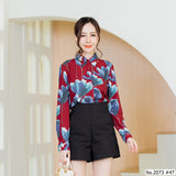 Maristar : No.2073 เสื้อแขนยาวพิมพ์ลาย | Printed Long Sleeve Blouse
