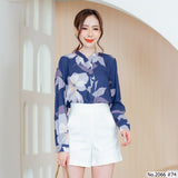 Miss Daisy : No.2066 เสื้อแขนยาวพิมพ์ลาย | Printed Long Sleeve Blouse