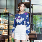 Vertier : No.81055 เสื้อแขนยาวพิมพ์ลาย | Printed Long Sleeve Blouse