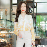 Maristar : No.2022 เสื้อแขนยาวพิมพ์ลาย | Printed Long Sleeve Blouse