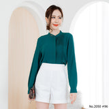 Miss Daisy : No.2050 เสื้อแขนยาวสีพื้น | Solid Long Sleeve Blouse