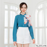 Maristar : No.2072 เสื้อแขนยาวพิมพ์ลาย | Printed Long Sleeve Blouse