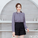 Maristar : No.2078 เสื้อแขนยาวสีพื้น | Solid Long Sleeve Blouse