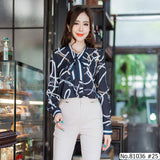 Vertier : No.81036 เสื้อแขนยาวพิมพ์ลาย | Printed Long Sleeve Blouse