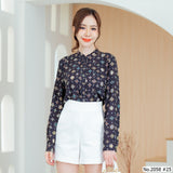 Miss Daisy : No.2058 เสื้อแขนยาวพิมพ์ลาย | Printed Long Sleeve Blouse